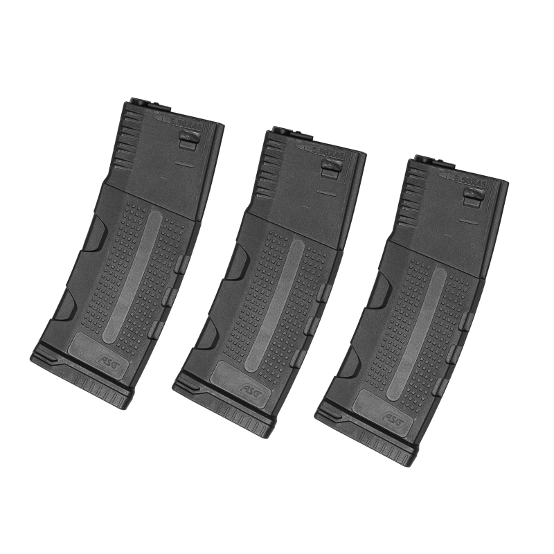 ASG - Lot de 3 Chargeurs mid-cap pour HYbrid Series H-15 180 billes - Noir
