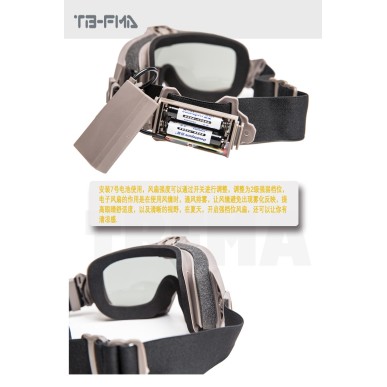 FMA - Lunettes réglables avec ventilateur - Tan