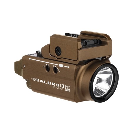 Olight - Lampe tactique compacte Baldr S BL avec laser bleu 800 lumens - Tan