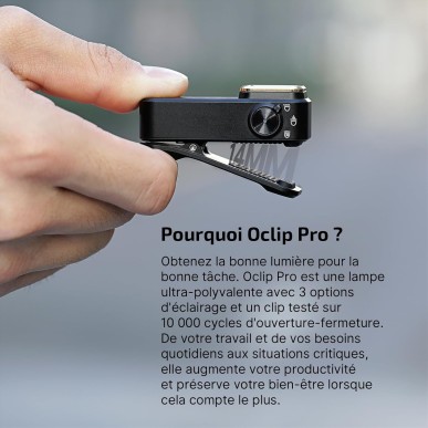 Olight - Oclip Pro | Lampe gilet tactique 500 lumens & lumière rouge - Noir
