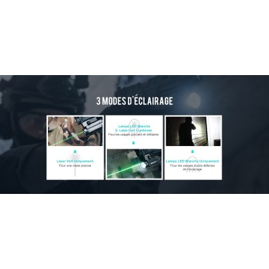 Olight - Baldr S | Lampe tactique avec laser vert - Noir