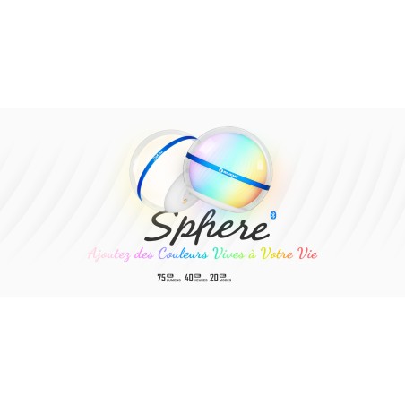 Olight - Sphère | Lampe boule LED Multicolores contrôlable via application - Bleu