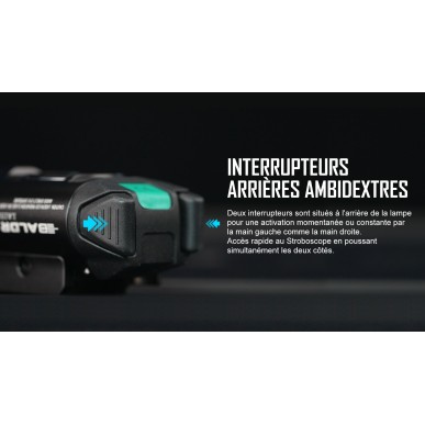 Olight - Baldr Pro R | Lampe tactique avec laser vert & 1350 lumens LED - Noir