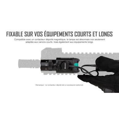 Olight - Baldr Pro R | Lampe tactique avec laser vert & 1350 lumens LED - Noir