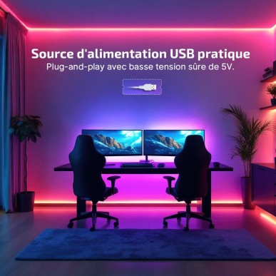 Olight - Ostrip | Ruban Led USB 5m multicolore controlé par APP