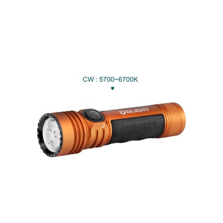 Olight - Seeker 4 Pro | Lampe Torche LED Ultra Puissante 4600 Lumens - Orange