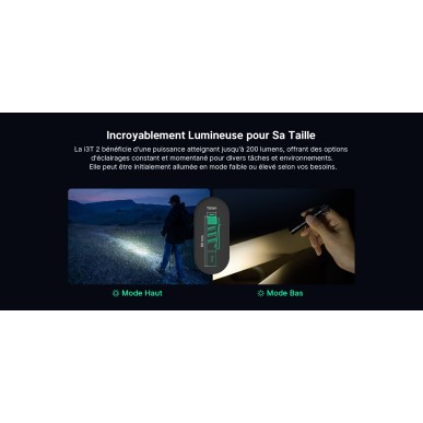 Olight i3T 2 EOS – Lampe de Poche Compacte 200 Lumens – Noir