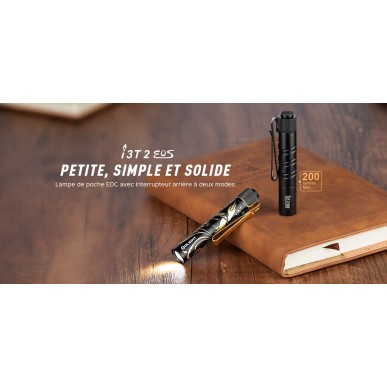 Olight i3T 2 EOS – Lampe de Poche Compacte 200 Lumens – Noir