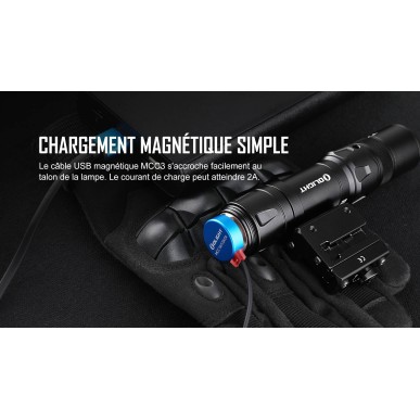 Olight Odin GL Mini – Lampe tactique 1000 lumens avec laser vert – Noir