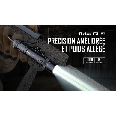 Olight Odin GL Mini – Lampe tactique 1000 lumens avec laser vert – Noir