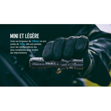 Olight Odin GL Mini – Lampe tactique 1000 lumens avec laser vert – Noir