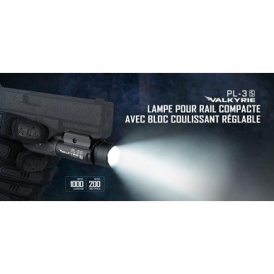 Olight PL-3S Valkyrie – Lampe tactique 1000 lumens noire pour rail Picatinny