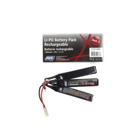 ASG - Batterie LiPo 11.1V 1300mAh 30C - Tamiya - 3 bâton