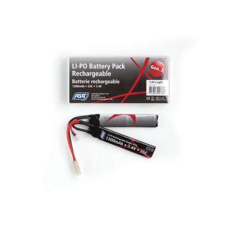ASG - Batterie LiPo 7.4V 1300mAh 25C - Tamiya - 2 bâtons