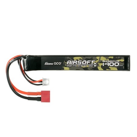 GENS - Batterie Lipo 7.4V 1400mAh 25C - T-Deans - 1 bâton