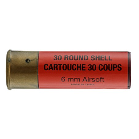 BO MANUFACTURE - 6 Cartouche De Fusil a Pompe 30 billes - Rouge