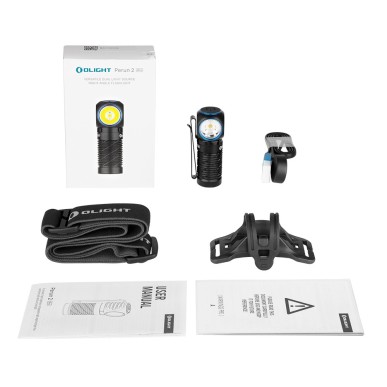 Olight - Perun 2 Mini | Lampe frontale rechargeable éclairage rouge - Noir