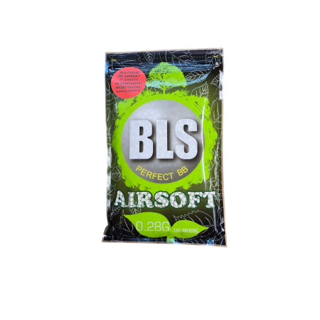 Billes Airsoft BLS 0,28g Blanches – Précision, portée et stabilité