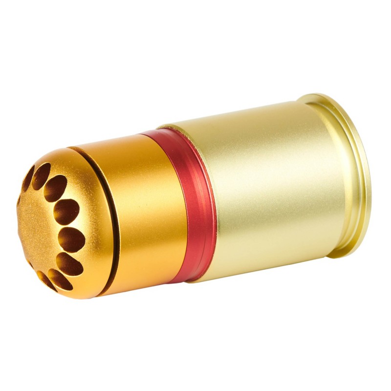 Lancer Tactical - Grenade 40mm à Gaz 60 Billes - Or/Rouge/Orange