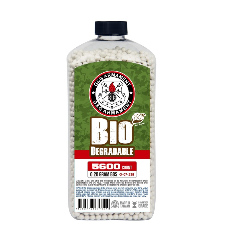 G&G Armament - Billes Blanche biodégradables 0.20g X 5600 bbs G&G Armament - Billes Blanche biodégradables 0.20g X 5600 bbs