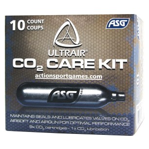 ASG – Pack 9 Cartouches CO2 12g + 1 Lubrifiée pour Répliques Airsoft