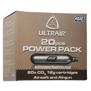 ASG – Pack 20 Cartouches CO2 12g pour Répliques Airsoft