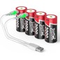 Tothl - 1 pile CR123A - Rechargeables en usb Type C