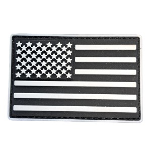 patch - drapeau Usa - noir et blanc