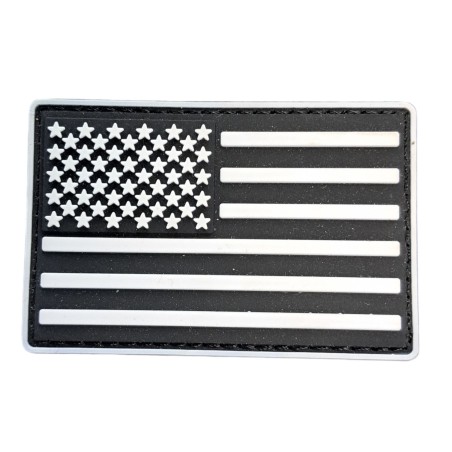 patch - drapeau Usa - noir et blanc
