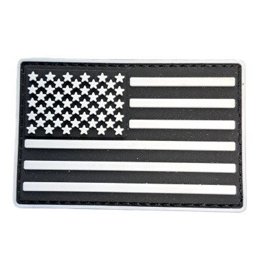 patch - drapeau Usa - noir et blanc