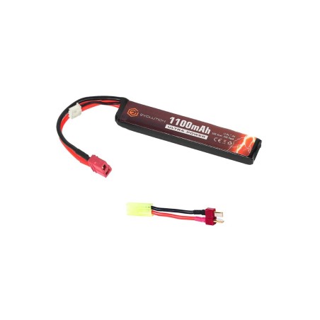 Evolution International - batterie Li-Po 7.4V 1100mAh 20C - 40C - T-dean - 1 bâton