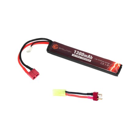 Evolution International - batterie Li-Po 7.4V 1300mAh 20C - 40C - T-dean - 1 bâton