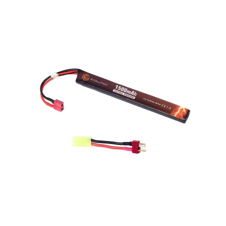 Evolution International - batterie Li-Po 7.4V 1500mAh 20C - 40C - T-dean - 1 bâton