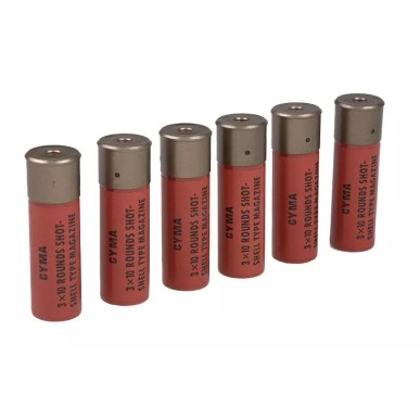 Cyma - 6 Cartouches de fusil à pompe 30 billes - Rouge