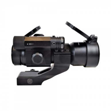 JS-TACTICAL - Viseur Point Rouge, Lentille 38mm, Avec Laser - Noir