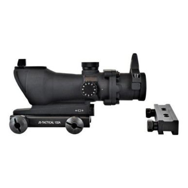 JS-TACTICAL - Viseur Point Rouge ACOG, Lentille 32mm Avec Monture 20mm Et 11mm - Noir