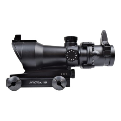 JS-TACTICAL - Viseur Point Rouge ACOG, Lentille 32mm Avec Monture 20mm Et 11mm - Noir