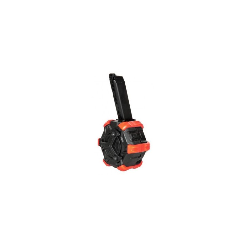 DOUBLE-BELL - Chargeur Drum à gaz Pour G17 / AAP-01 350 Billes - Rouge DOUBLE-BELL - Chargeur Drum à gaz Pour G17 / AAP-01 350 Billes - Rouge