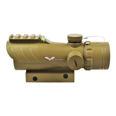 JS-TACTICAL - Viseur Point Rouge avec Lentille de 30mm Type ACOG - Tan