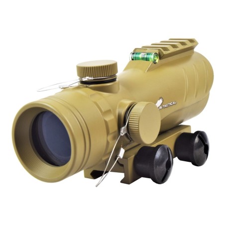 JS-TACTICAL - Viseur Point Rouge avec Lentille de 30mm Type ACOG - Tan