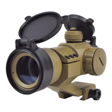 JS-TACTICAL - Viseur Point Rouge Lentille 30mm avec Rehausse - Tan