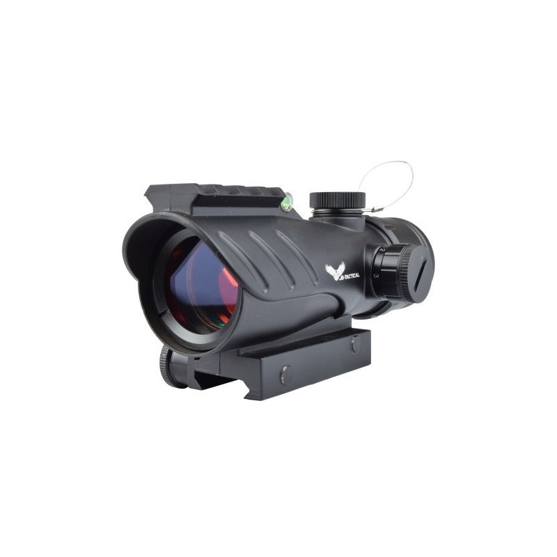 JS-TACTICAL - Viseur Point Rouge avec Lentille de 30mm Type ACOG - Noir