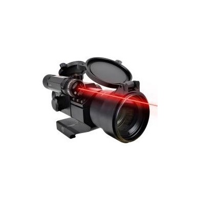 JS-TACTICAL - Viseur Point Rouge, Lentille 38mm, Avec Laser - Noir