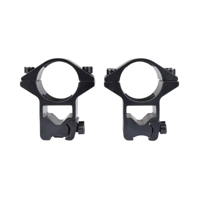 Js Tactical - Anneaux de montage moyens 30mm pour rail Picatinny de 11mm - Noir