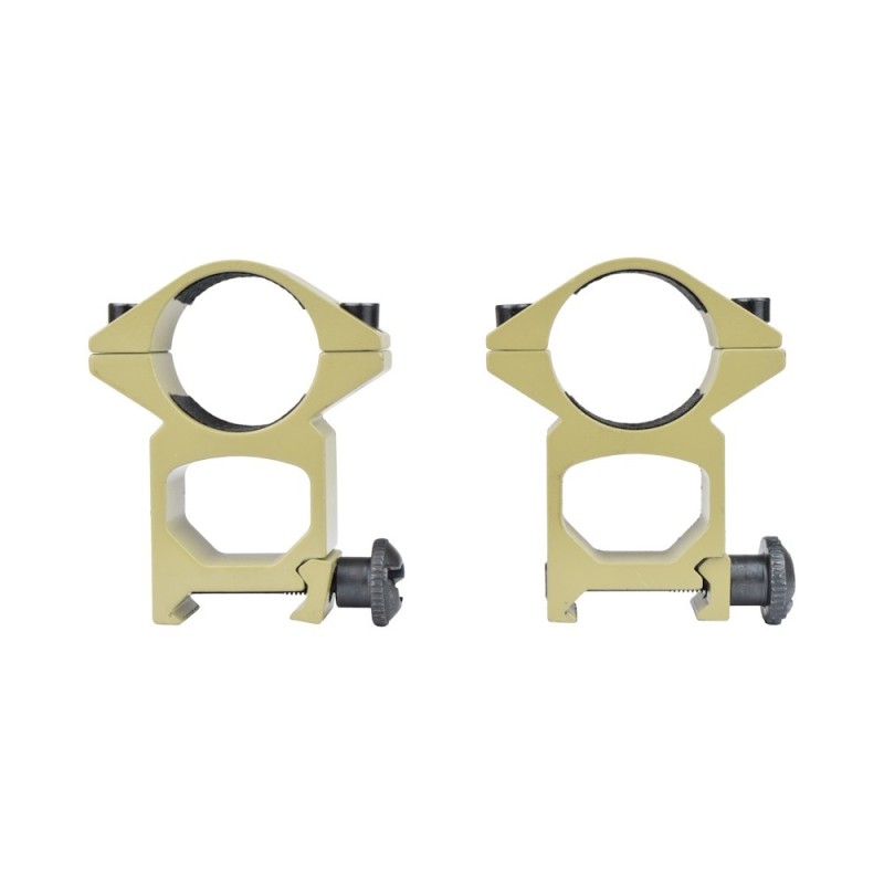 Js Tactical - Anneaux de montage haut 30mm pour rails Picatinny - Tan