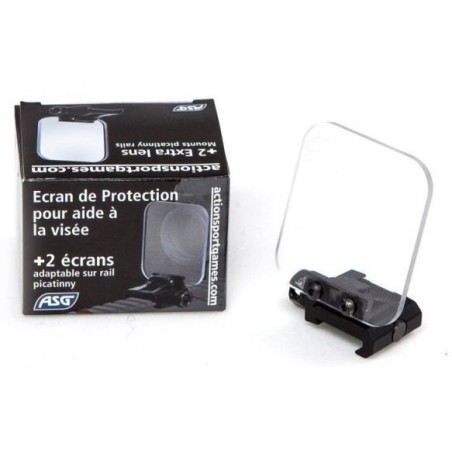 ASG - 2 Vitres Protection Pour les optiques de Viser d'airsoft - Noir