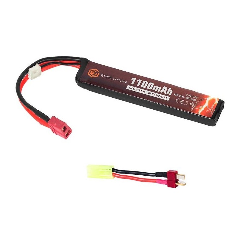 Evolution International - batterie Li-Po 7.4V 1100mAh 20C - 40C - T-dean - 1 bâton