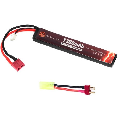 Evolution International - batterie Li-Po 7.4V 1300mAh 20C - 40C - T-dean - 1 bâton