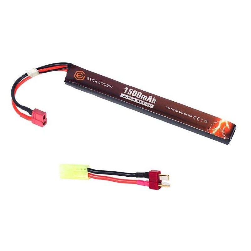 Evolution International - batterie Li-Po 7.4V 1500mAh 20C - 40C - T-dean - 1 bâton