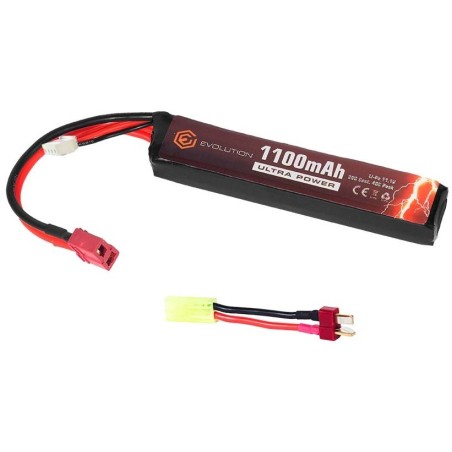 Evolution International - batterie Li-Po 11.1V 1100mAh 20C - 40C - T-dean - 1 bâton